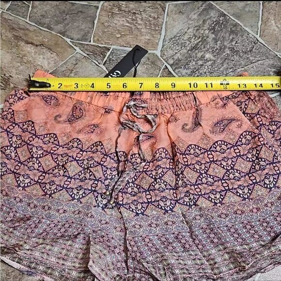 Gypsy 05 Shorts 100% Silk Beach Coverup Anthropologie Pink/Rose - Picture 9 of 13